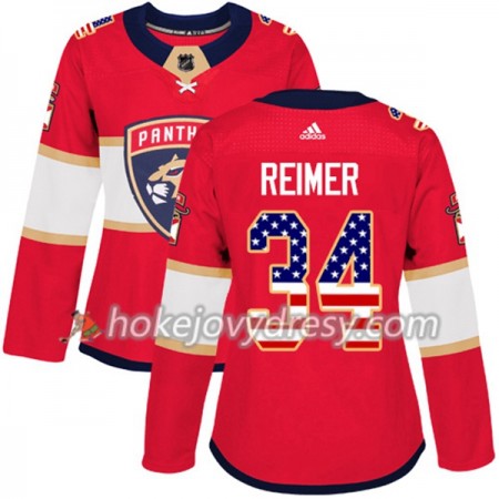 Dámské Hokejový Dres Florida Panthers James Reimer 34 2017-2018 USA Flag Fashion Černá Adidas Authentic